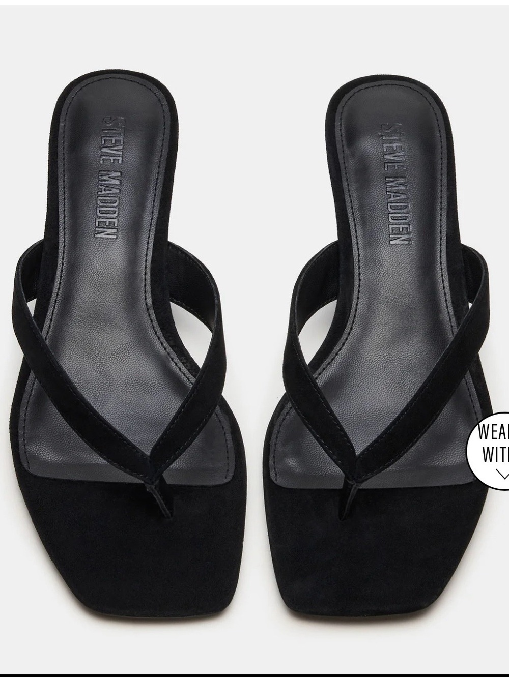 STEVE MADDEN — BNIB! Tracie thong kitten heel in black suede